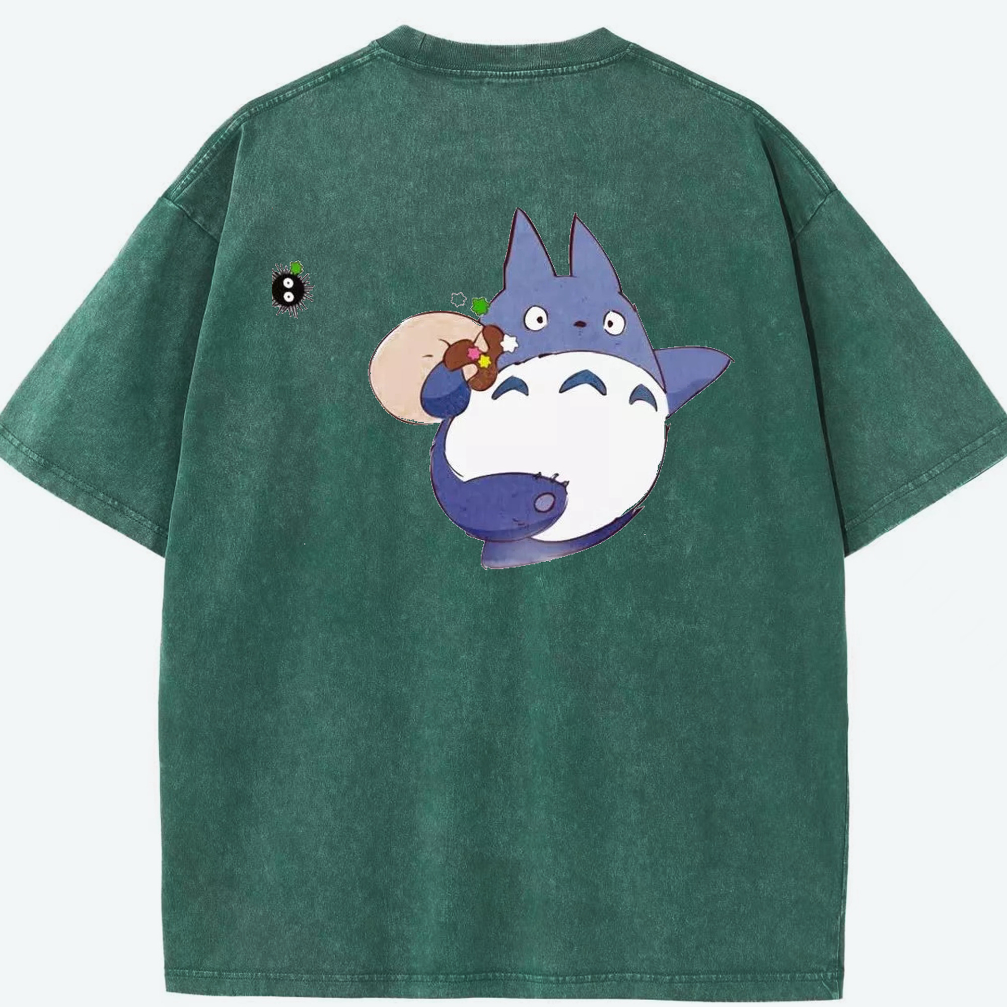 （画像用） となりのトトロ 草壁メイ 草壁サツキ My Neighbor Totoro Satsuki Kusakabe Mei Kusakabe 綿100% ヴィンテージ風 半袖Tシャツ（背面プリント）